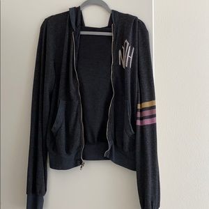 Wildfox “NAH” zip hoodie